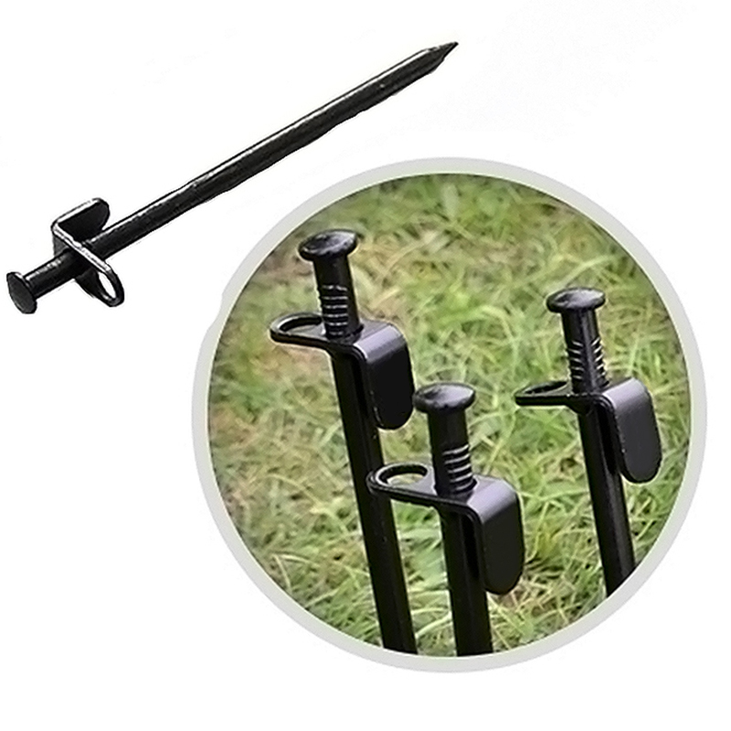 Heavy Duty Camping Black Steel Metal Tent Canopy Stakes Pegs Ground ...