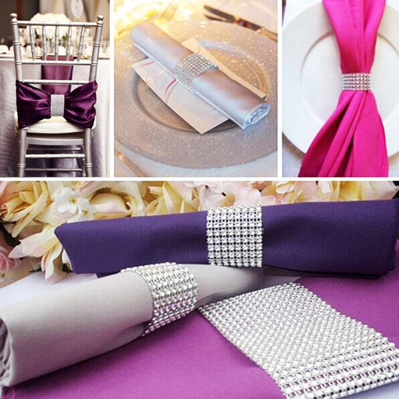 10x Diamond Napkin Ring Serviette Holder Wedding Banquet Dinner Decor Favor UK