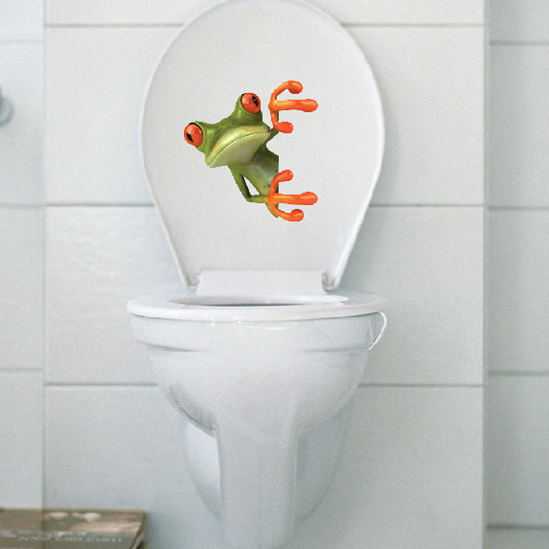 Crazy Green Frog Bathroom Toilet Seat Cover Sticker Home Decor | eBay