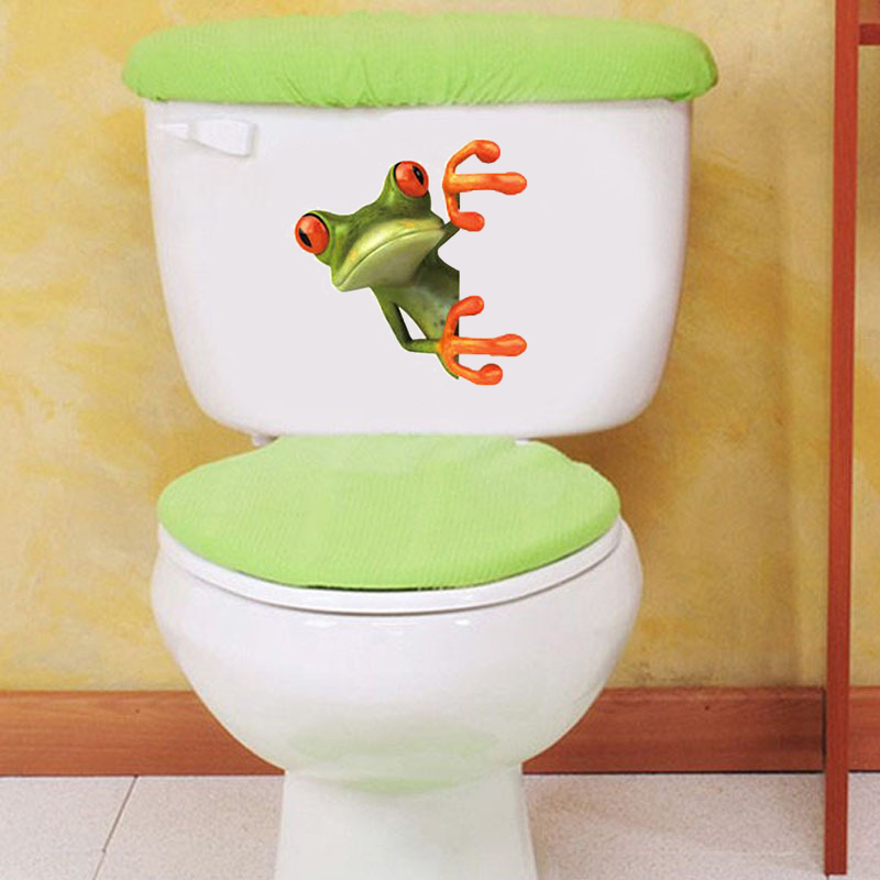 Crazy Green Frog Bathroom Toilet Seat Cover Sticker Home Decor | eBay