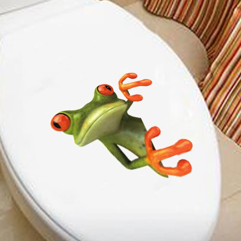 Crazy Green Frog Bathroom Toilet Seat Cover Sticker Home Decor | eBay