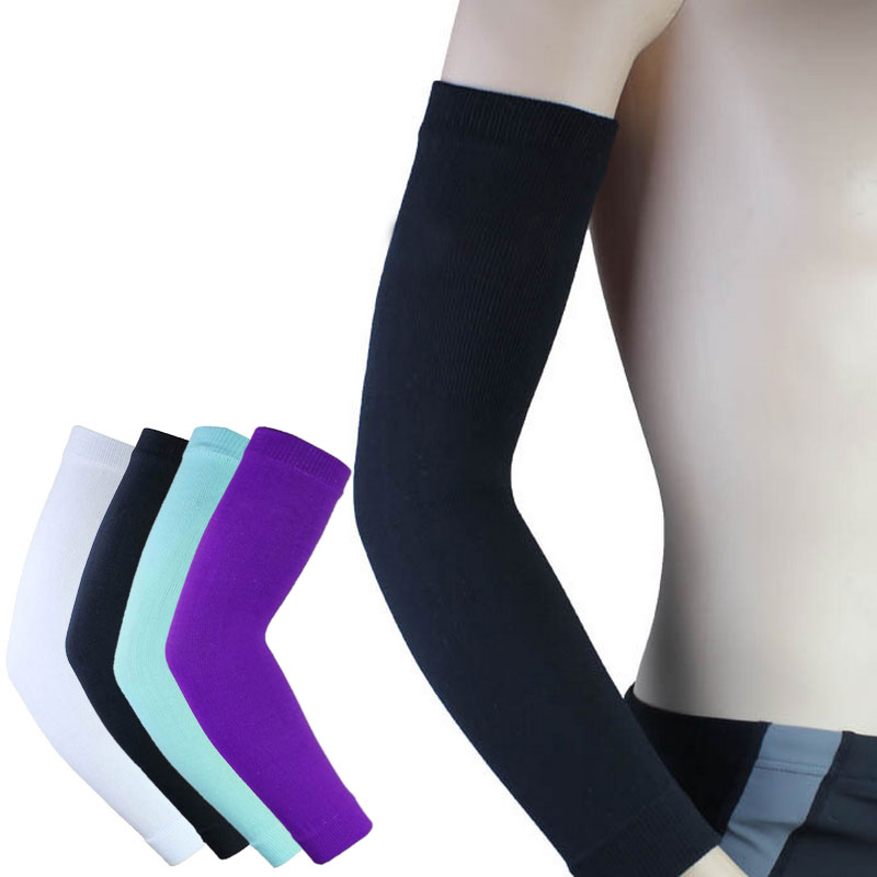Sports Elastic Compression Long Arm Elbow Sleeve Brace Support Pain ...