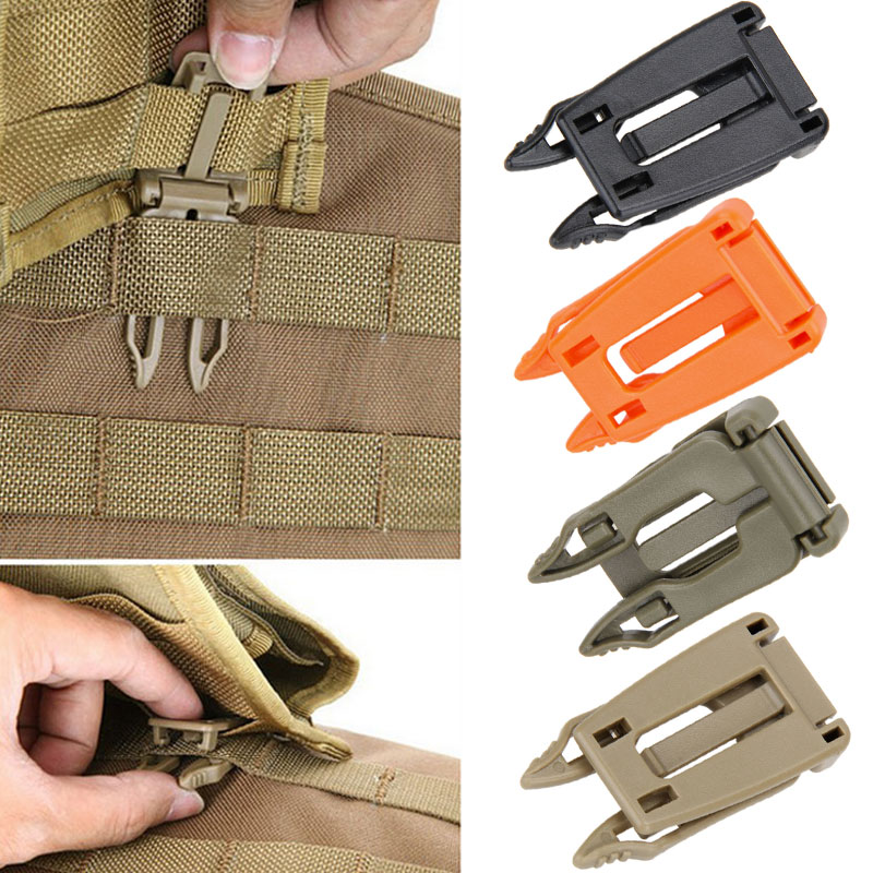 5Pcs Molle Strap Backpack Bag Webbing 30mm Connecting Lock Buckle EDC Clip