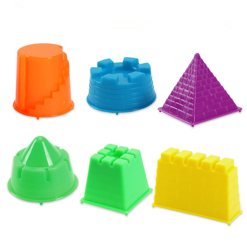 6Pc Small Sand Castle Mold Set Building Sand Molding Beach Toy