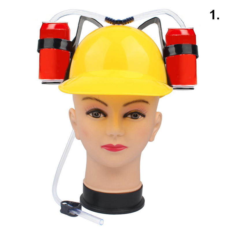 Beer Wine Drinking Helmet Hard Hat Game Drink Party Dispenser New Year