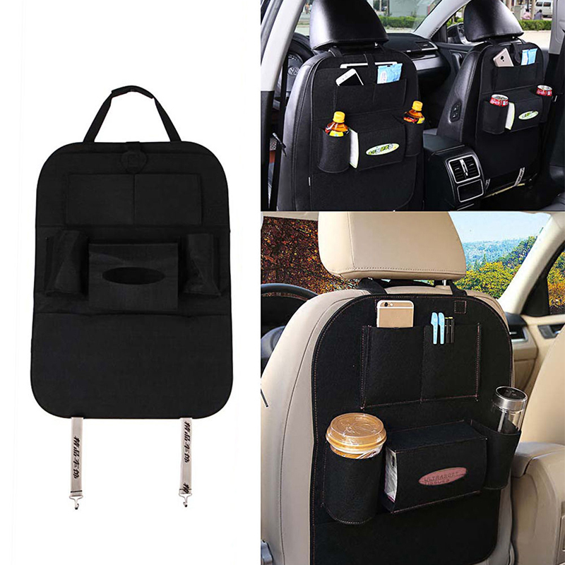 Auto Black Car Seat Back MultiPocket Storage Bag Organizer Holder