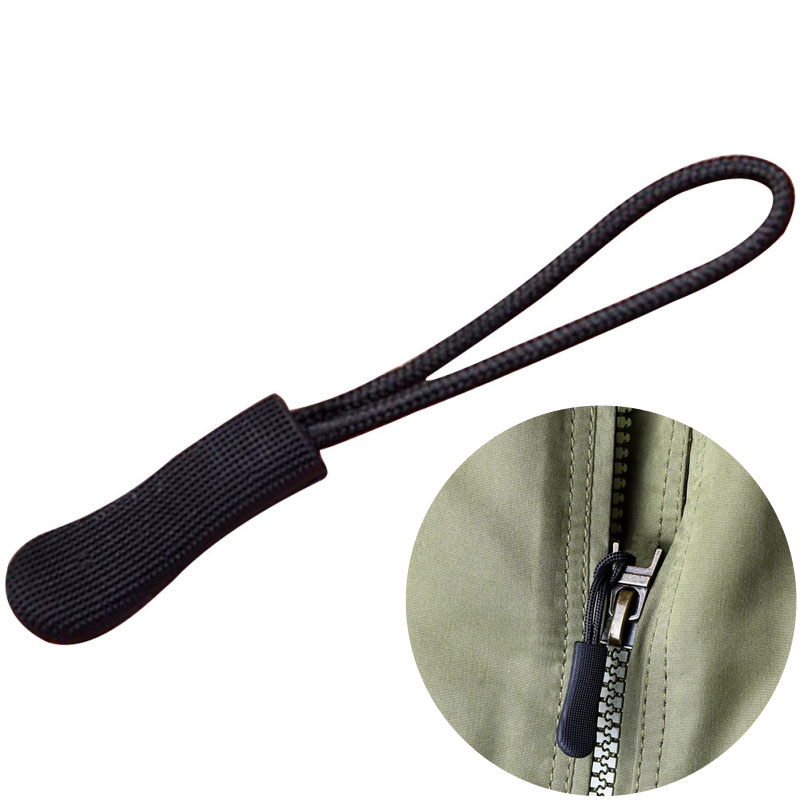 10 ZIPPER PULLS ZIPPER PULLERS REPLACEMENT BROKEN ZIP CORD PULLER BLACK eBay