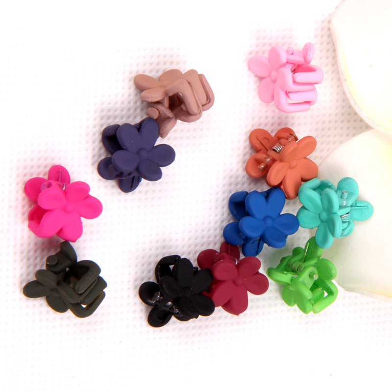 10 X Mixed Mini Small Plastic Flower Hair Clips Hairpin Claws Clamps