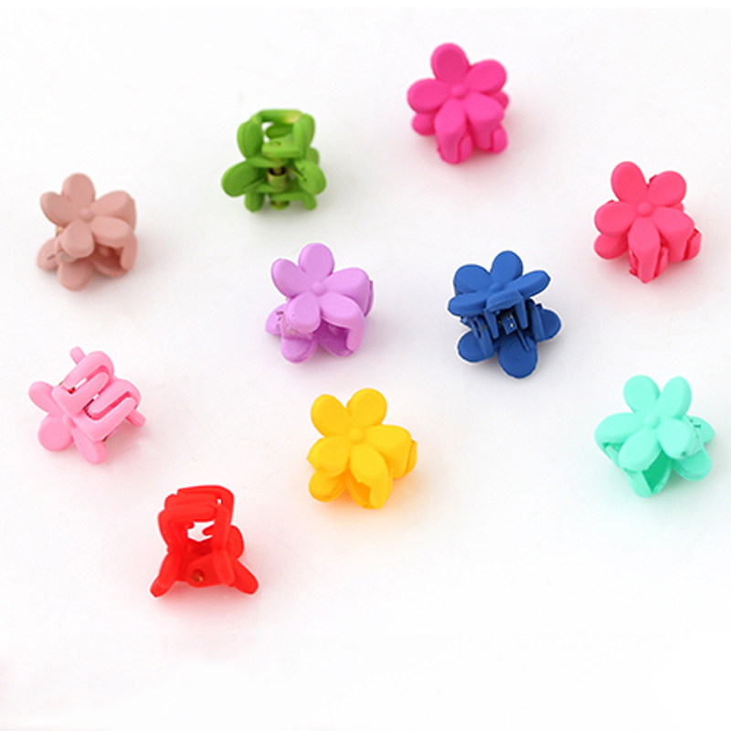 10 X Mixed Mini Small Plastic Flower Hair Clips Hairpin Claws Clamps