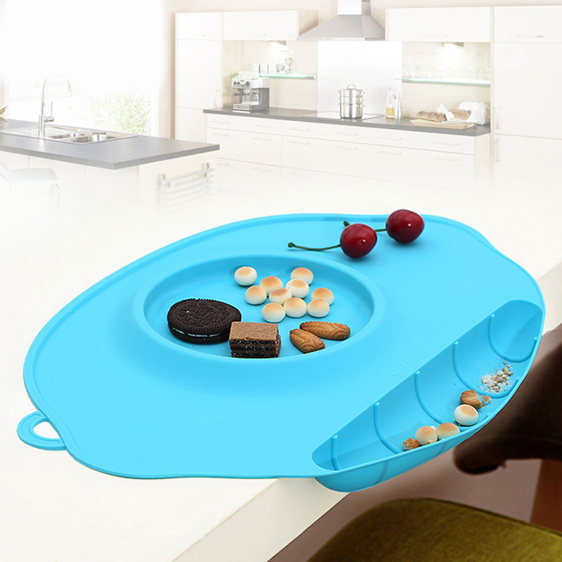 Baby Suction Cup Silicone Placemat Food Plate Mat Toddler Child Kid