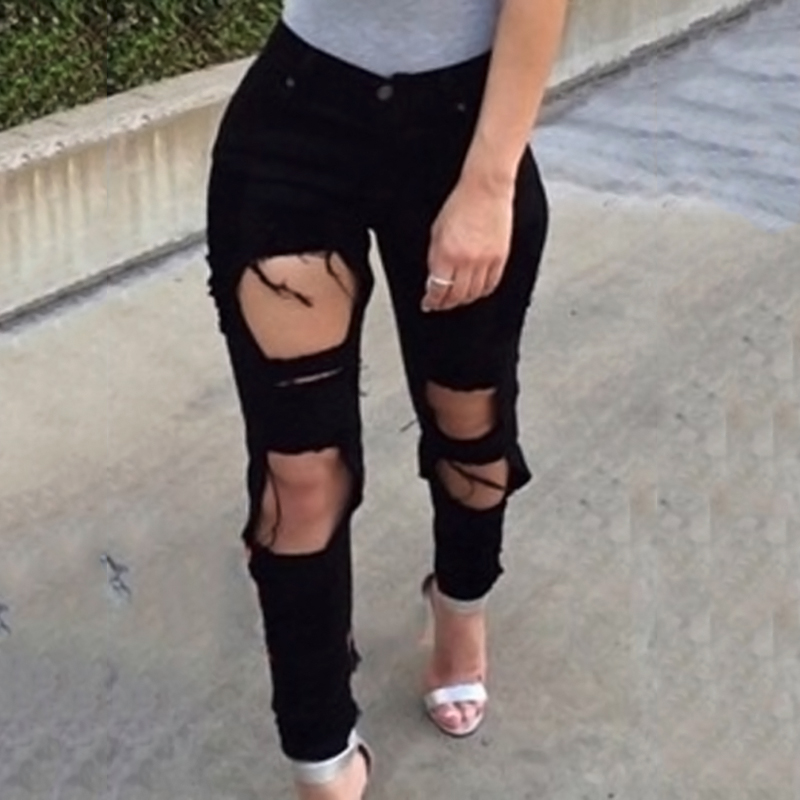 pencil stretch ripped high waist trousers new ebay pencil stretch ripped high waist trousers new ebay