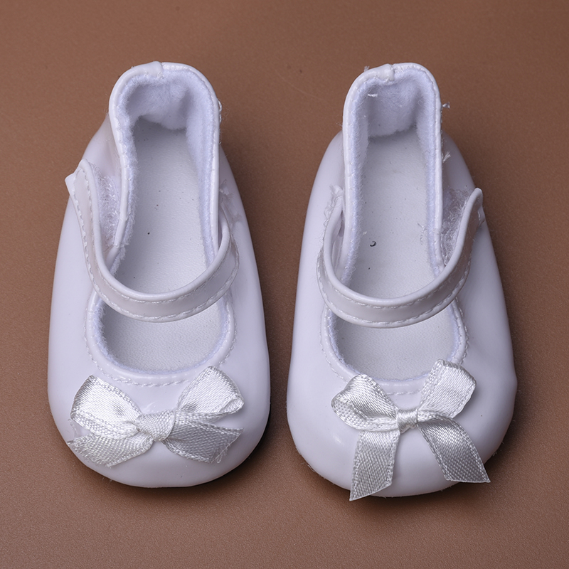 Hot Reborn Baby Dolls Shoes White with Bow Fits 18" Doll Clothes eBay