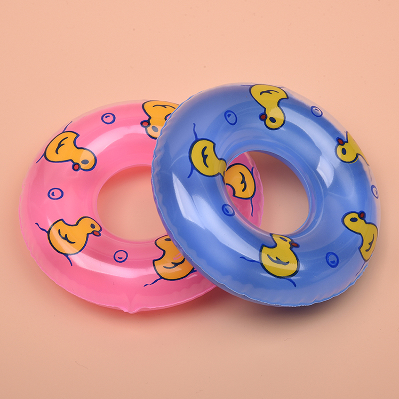 2Pc Doll Swimming Life Buoy Lifebelt Ring for Dolls House Miniature 9 cm O6A9