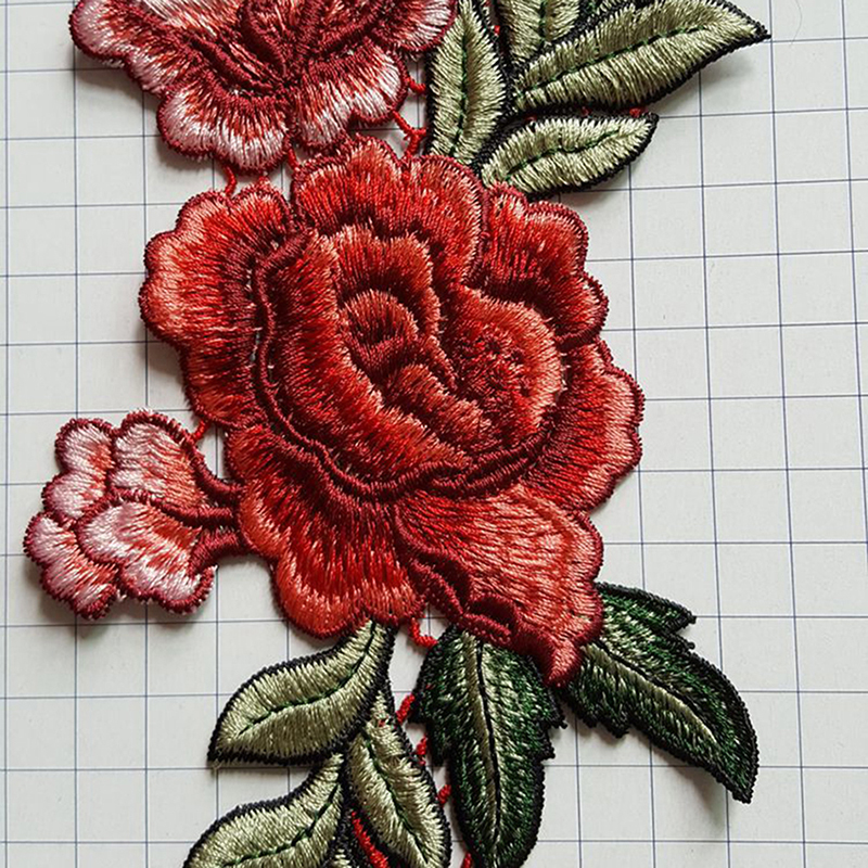 Aufbügler Bügelbild Rose patch Blumen Applikation flower Edler Rosen Aufnäher