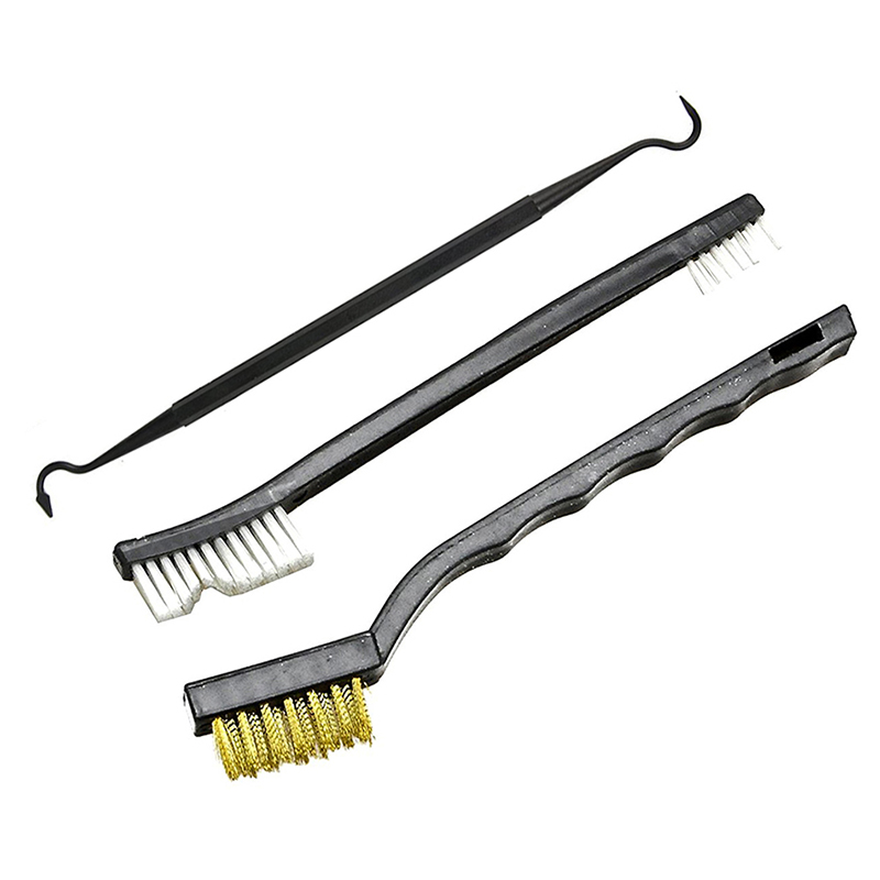 3 Piece Gun Rifle Pistol Cleaning Brushes Brush Kit Nylon Brush Picks