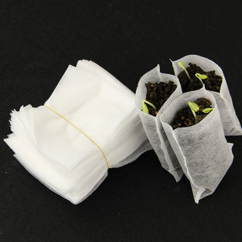 8*10cm 100 stk Kindertagesstätten Pflanzenfaser Sämling der Beutel Garten F1Y9