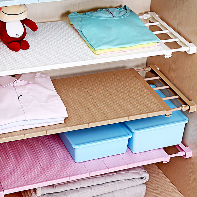 Plastic Wardrobe Closet Storage Shelf Stretchable Layered