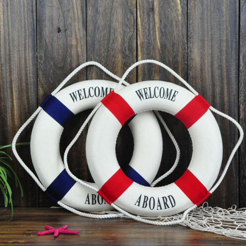 Life Preserver Buoy Rustic Maritime Seafarer Beach Decor Ornament Mediterranean