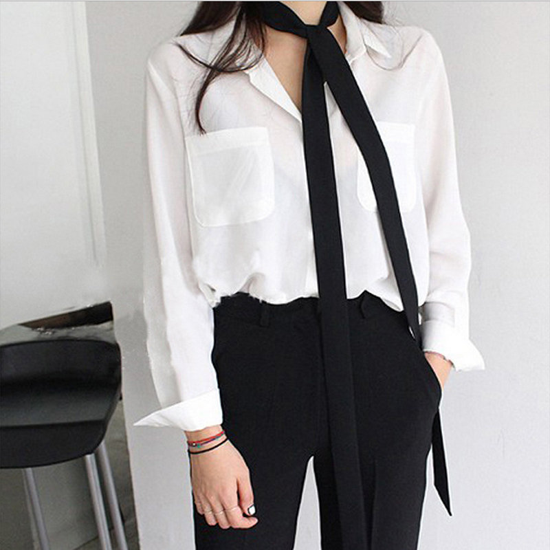 Women Chiffon Skinny Scarf Extra Long Slim Belt Tie Plain Ribbon Choker Neck rr