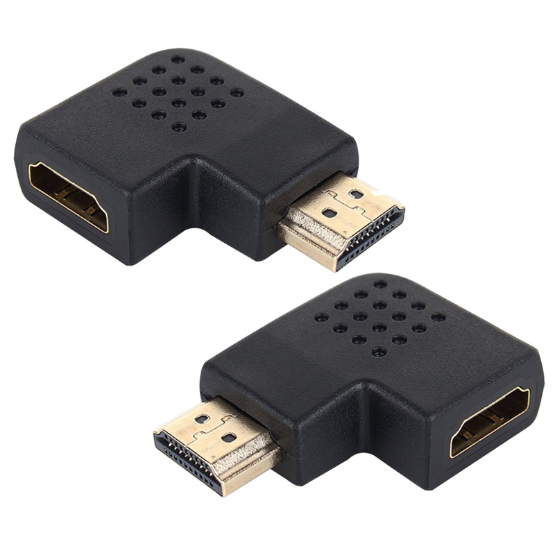 Slim 90° HDMI Winkeladapter A Stecker A Buchse schwarz 4K 3D 1.4