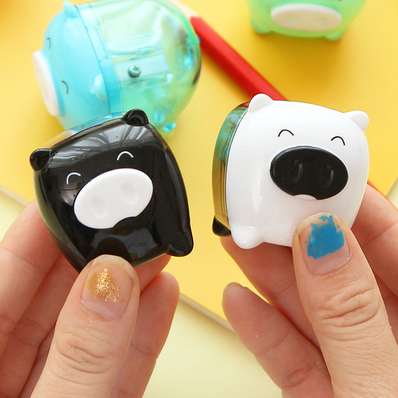 New Cute Pig Pencil Sharpener Stationary School Random De Design Kid V2Z5