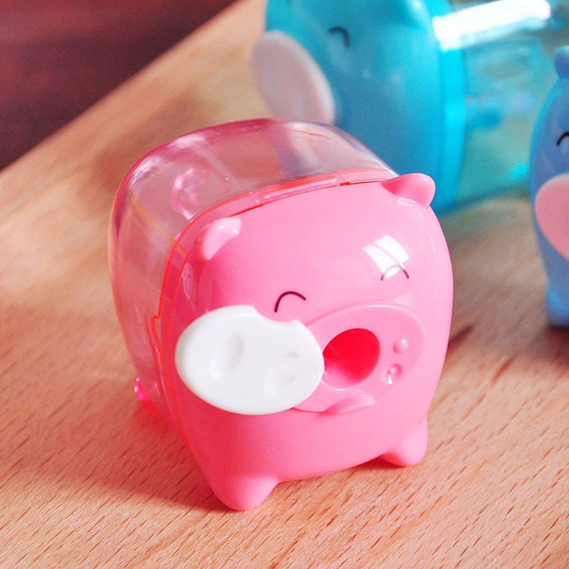 New Cute Pig Pencil Sharpener Stationary School Random De Design Kid V2Z5