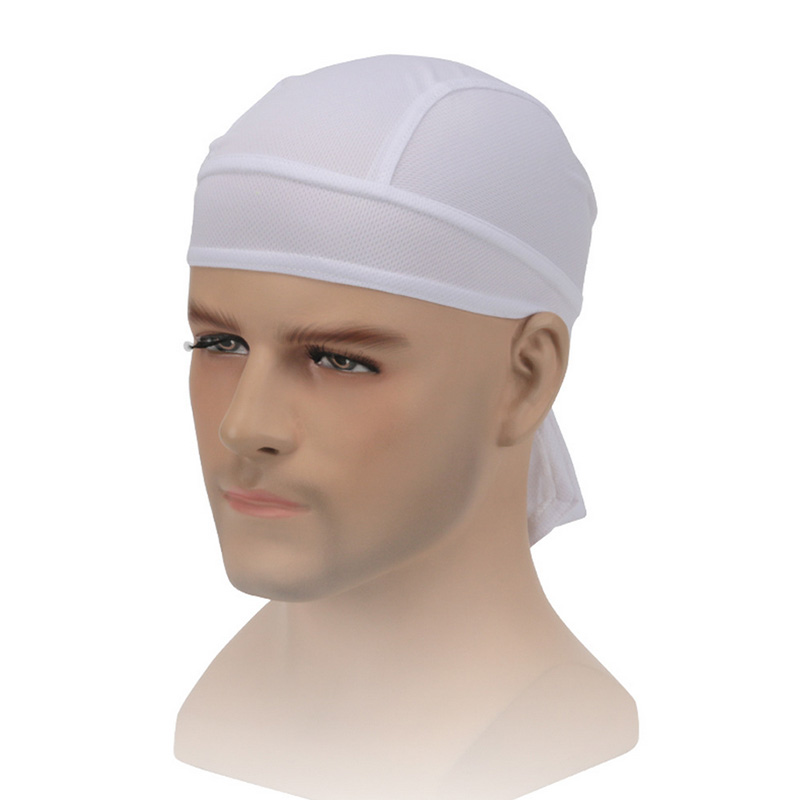 Men Solid Lined Skull Cap Bike Motorcycle Bandana Head Wrap Cotton Blend Fashion