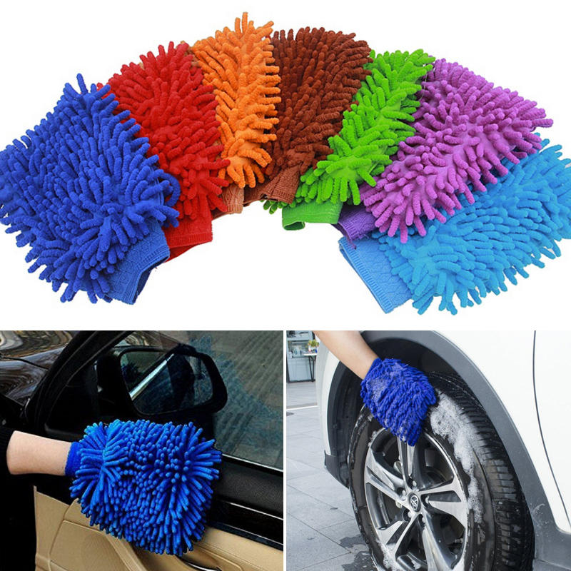 1PC Car Kitchen Household Wash Washing Cleaning Glove Mit Easy Microfiber