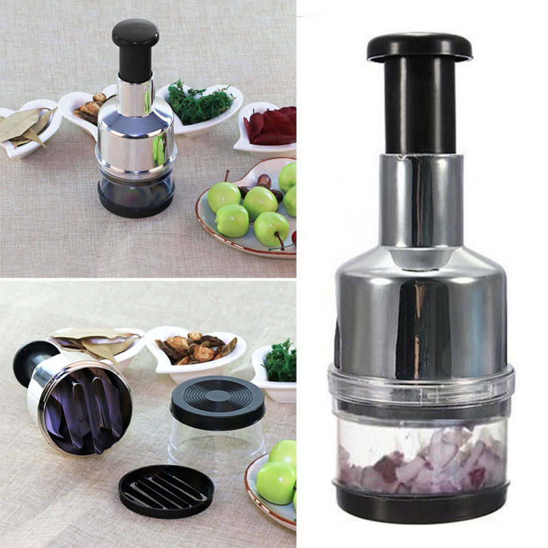 Stainless Fruit Salad Vegetable Onion Hand Chopper Slicer Kitchen HOT SELL