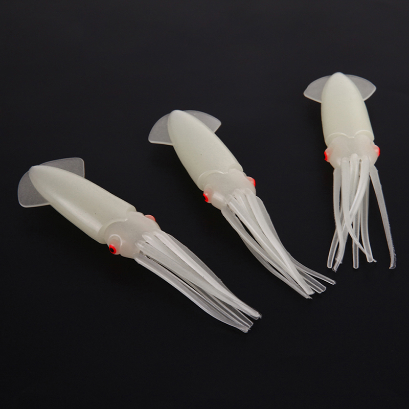 Luminous Bodies Squid Octopus Jig Soft Plastic Bait Hook Outdoor Lure Fishi M7X9