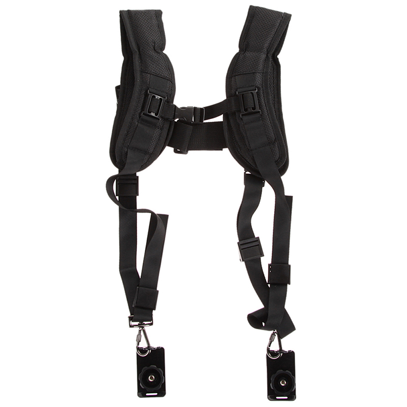 Double Dual Shoulder Belt Harness Holder Camera Adjustable Neck Strap ...