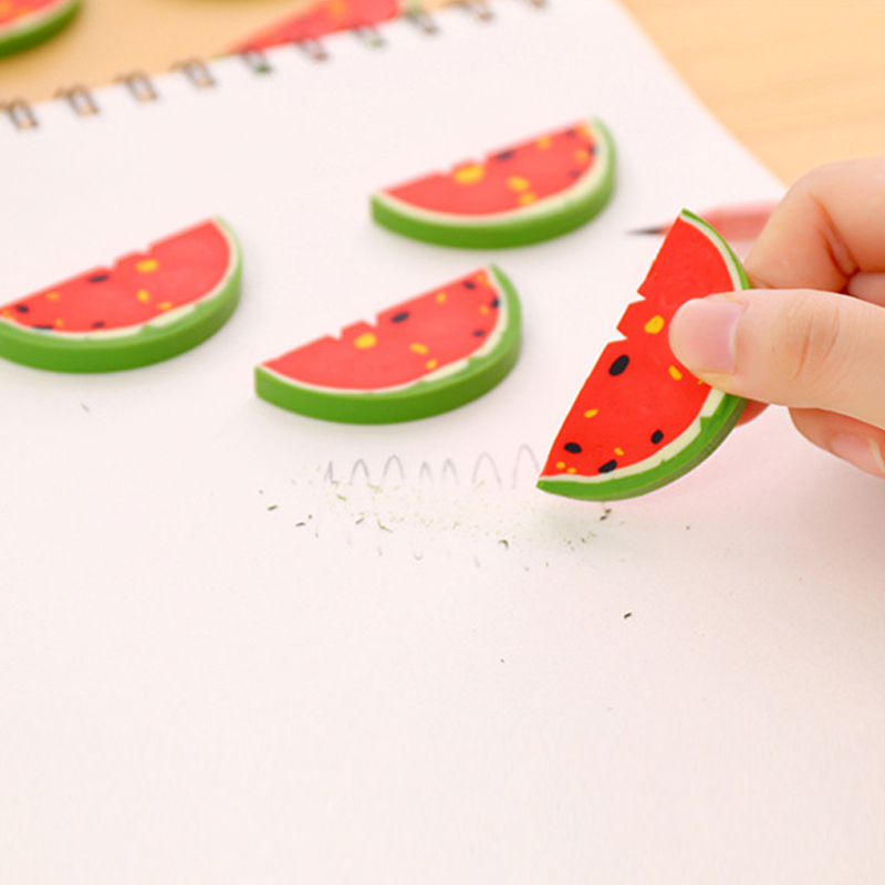 5X Mini Wassermelone Rubber Bleistift Radiergummi Kinder kreative Briefpapier^\
