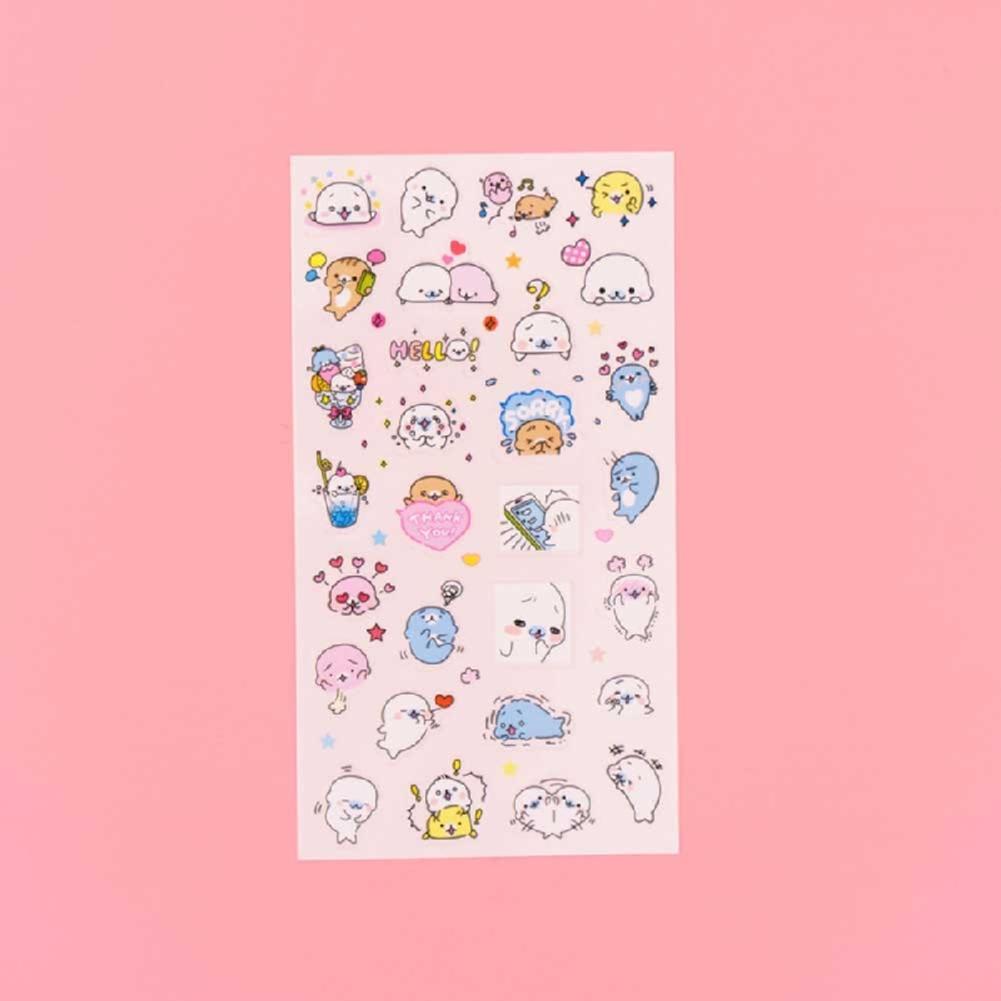 6Pcs Karikatur Tagebuch Sticker Aufkleber Deko Kawaii-Scrapbooking A9D0