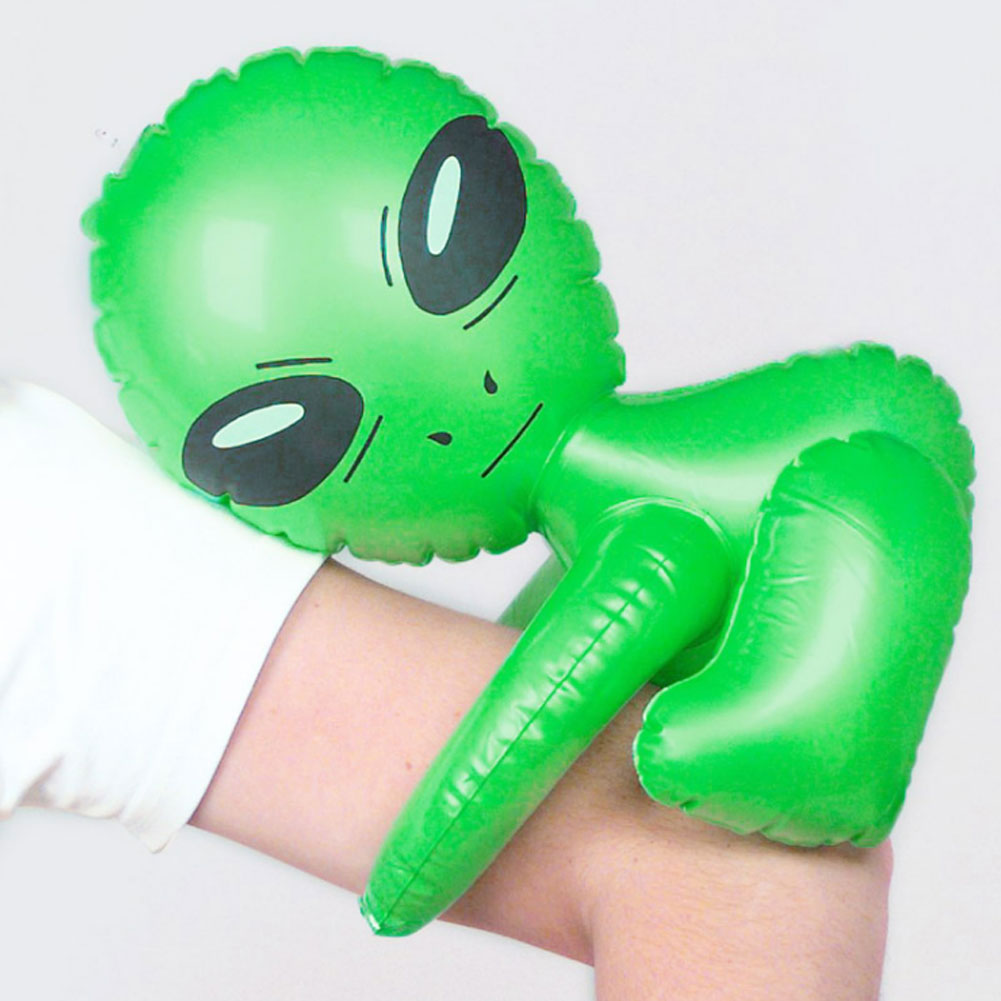 3 Stück Aufblasbarer Alien aufblasbares Gespenst Ausserirdischer Karneval Silber