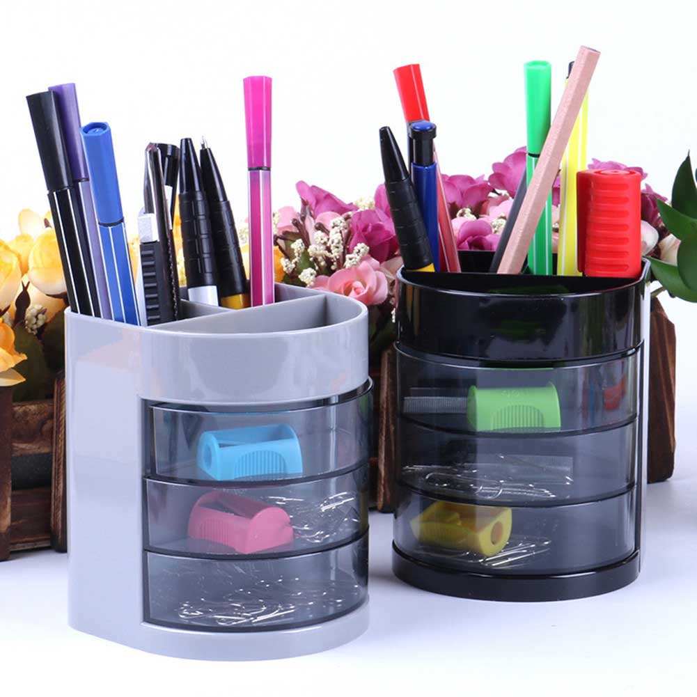 New Home Office Plastic Desk Tidy Stationery Pen Organiser Holder
