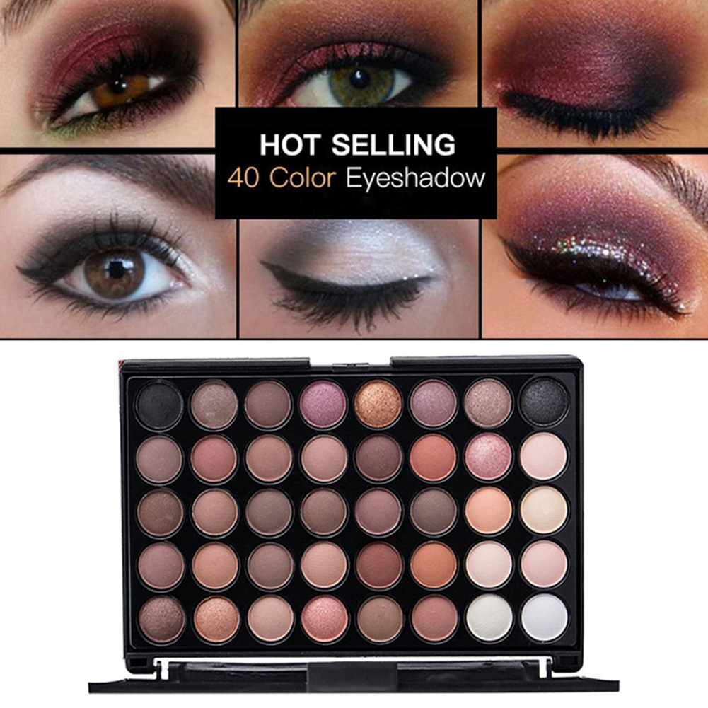 40Colors Cosmetic Powder Eyeshadow Palette Makeup Shimmer Set Light