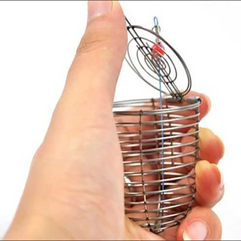Cage Fishing Trap Basket Feeder Holder Stainless Steel Wire
