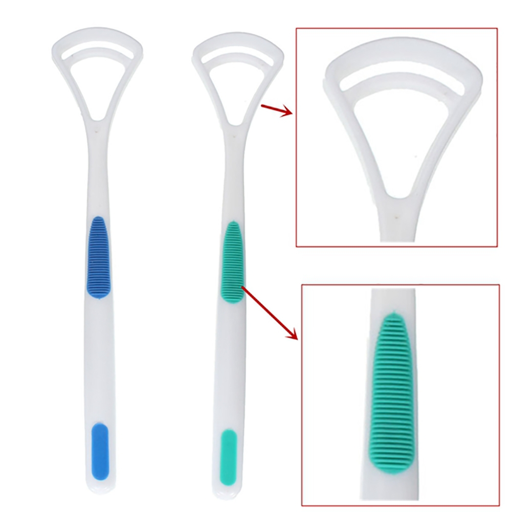 2pcs Tounge Cleaner Plastic Tongue Scraper Hygiene Mouth Dental Care