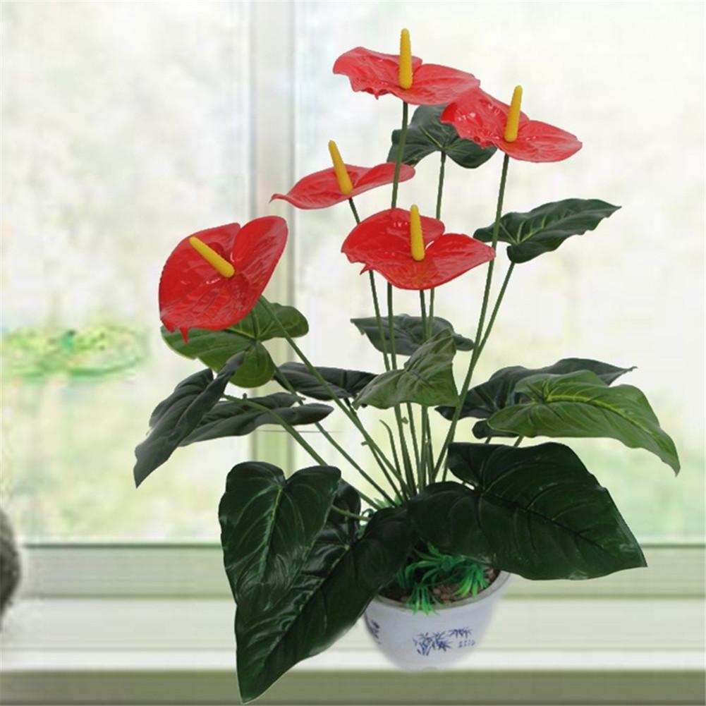 Heiße Künstliche Falsche Anthurium Strauß Blume Hochzeitsfeier Florale Dekor !