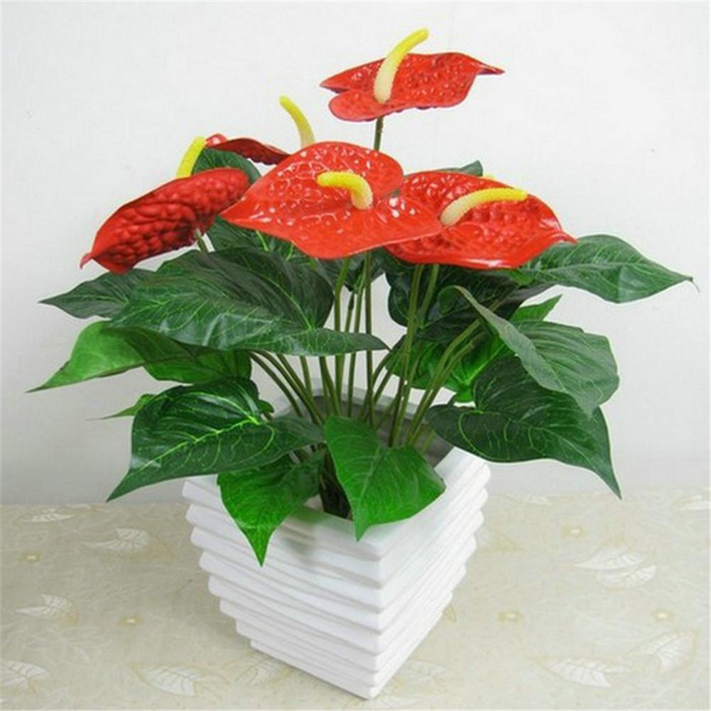 Heiße Künstliche Falsche Anthurium Strauß Blume Hochzeitsfeier Florale Dekor !