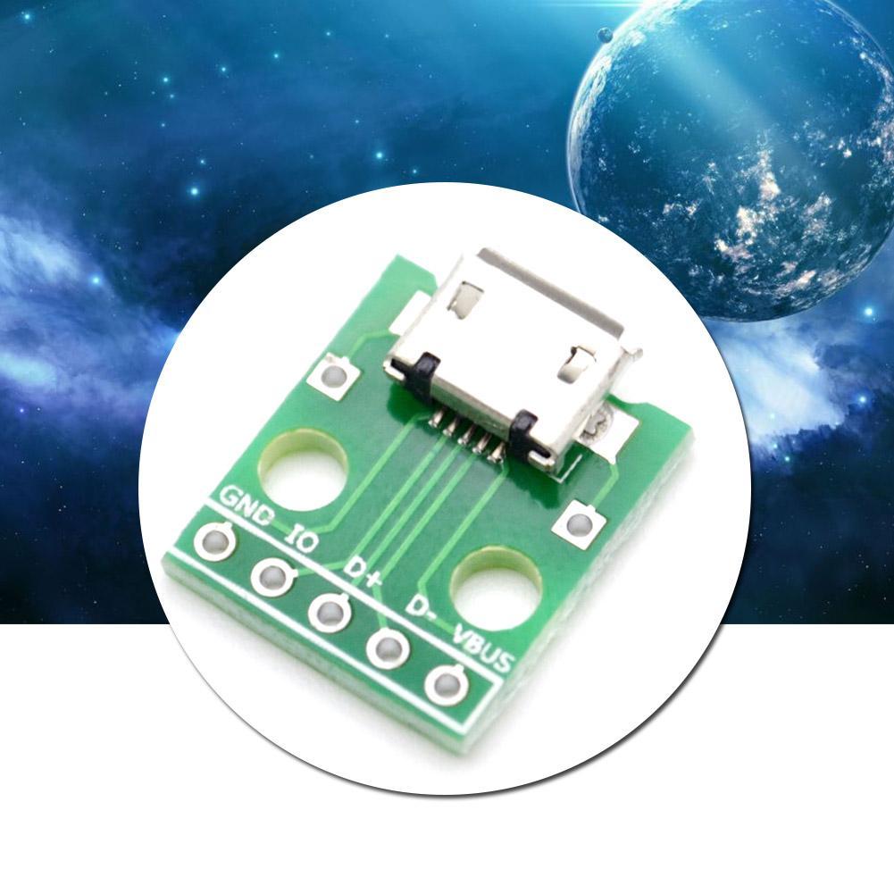 5Pcs Female Micro USB to DIP Adapter Converter 2.54mm PCB Breakout Board FI