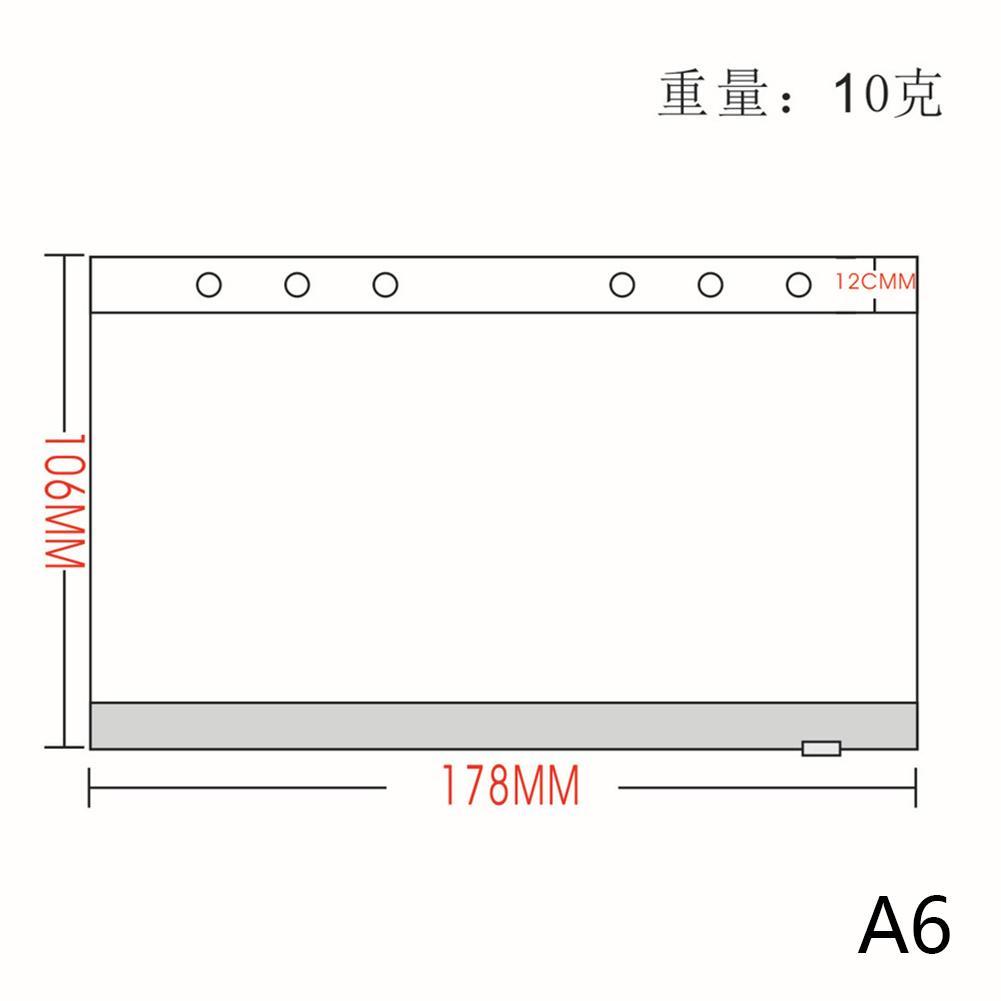 2Pcs A5 A6 A7 Binder Zipper File Pocket Refill Envelope Q0I7 Transparent Pl L0Z1