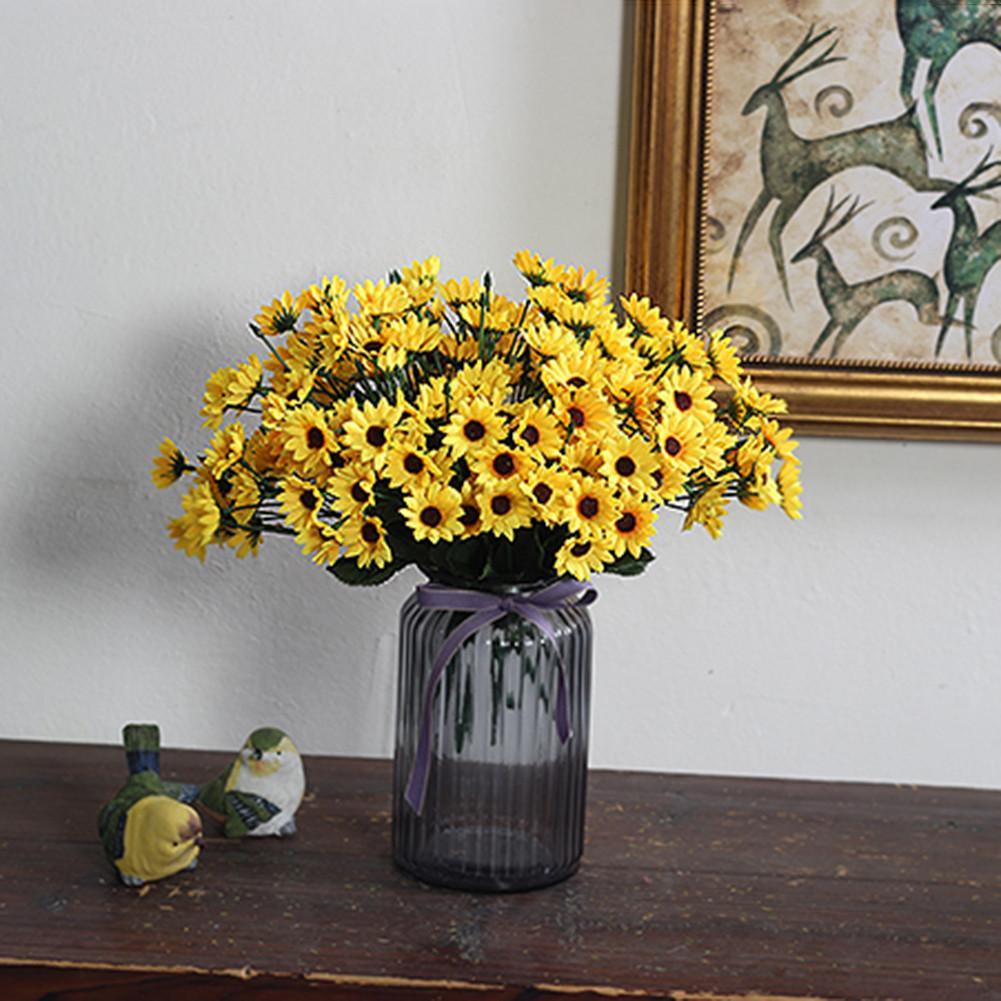 Details About Artificial Silk Fake Sunflower Flower Room Floral Decor 1bouquet Low Price