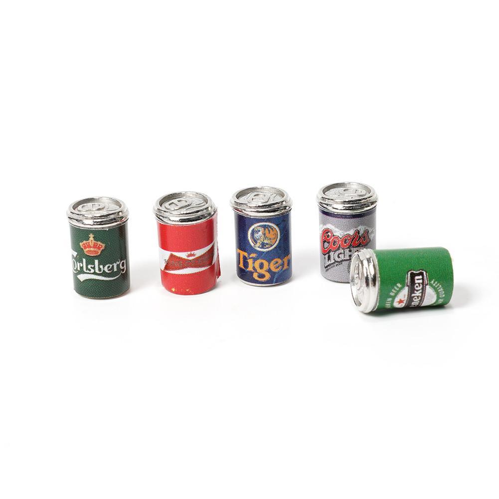Dollhouse Miniature Set of 6 Beer Cans