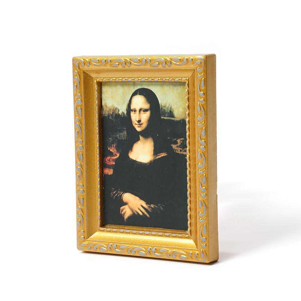 1/12 Puppenhaus Miniatur Malerei 19th Century Mona Lisa Bild Foto Neu