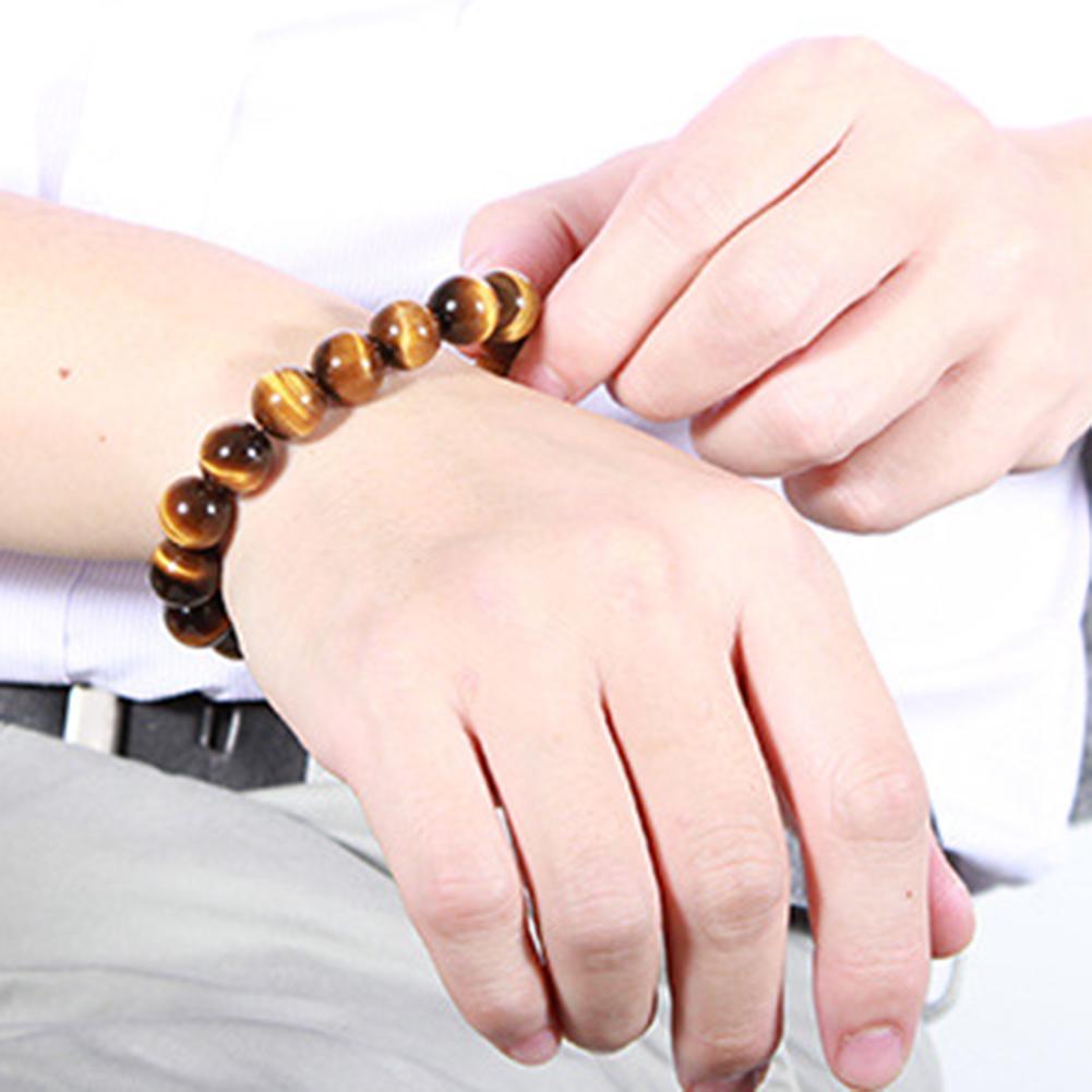 Natural Tigerauge Kugel Stretch Edelstein Schmuck Armband 8MM 10MM Geschenk X6Z3