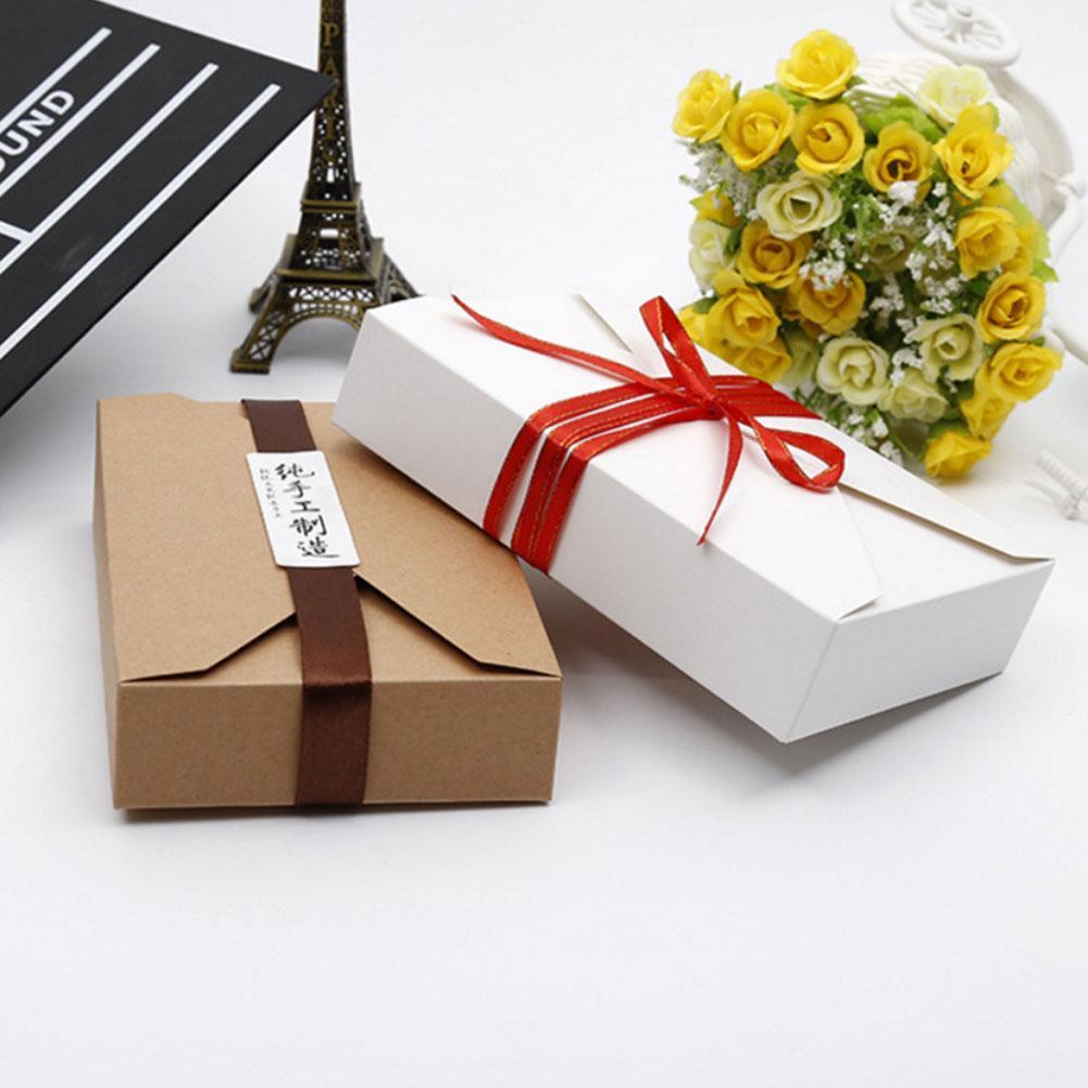 10PCS Kraft Paper Gift Boxes Candy Cake Cookies Packaging Party MoonCake BoxGift