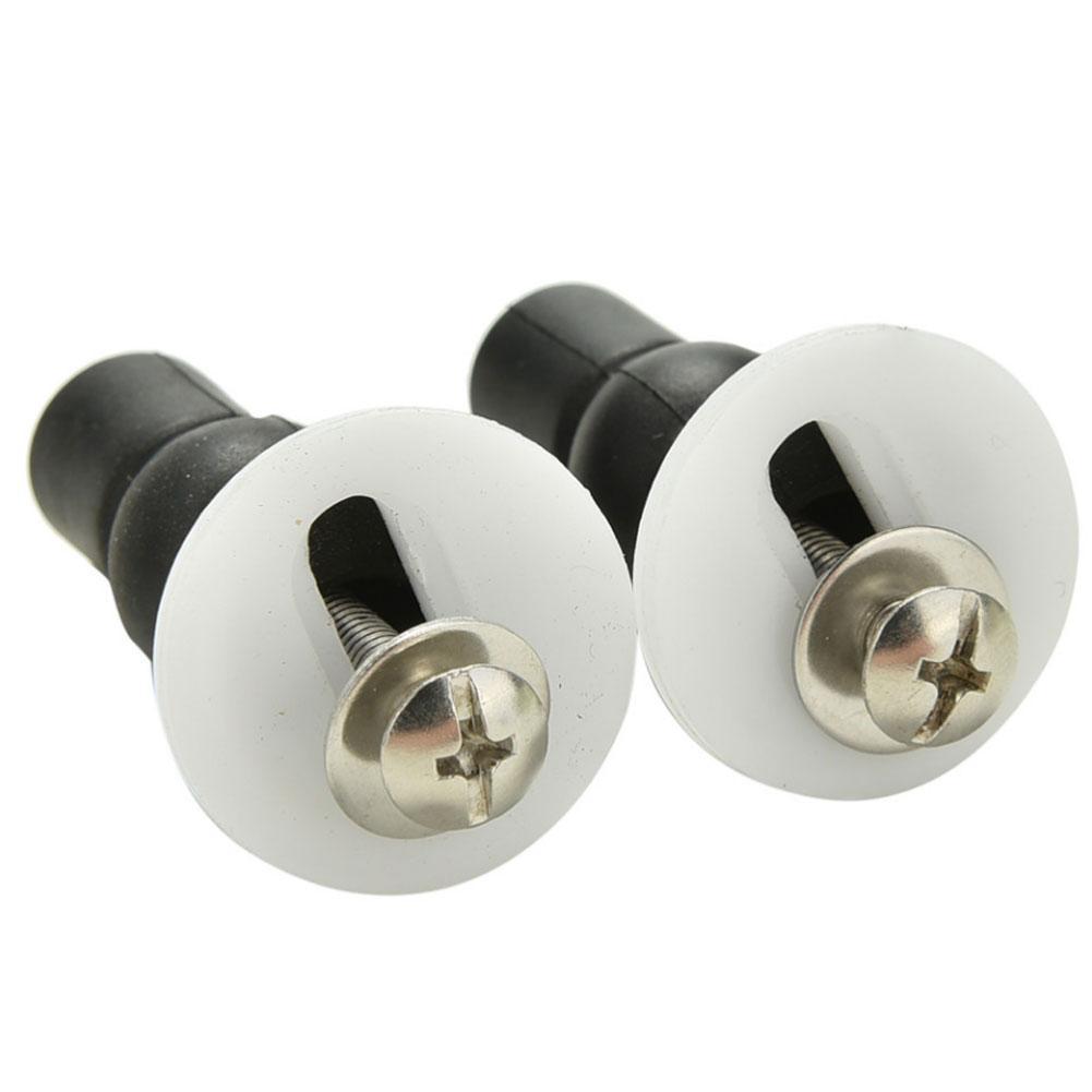 2x toilet seat hinges blind hole fixings expanding rubber top fix nuts