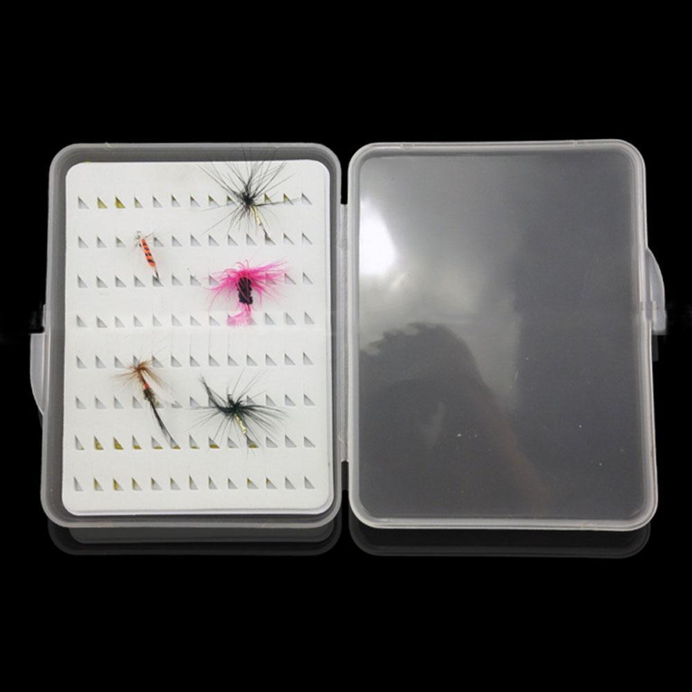 Slim Clear Easy Grip Foam Plastic Fly Fishing Box Holds Case 168 Flies Hold G5D8 
