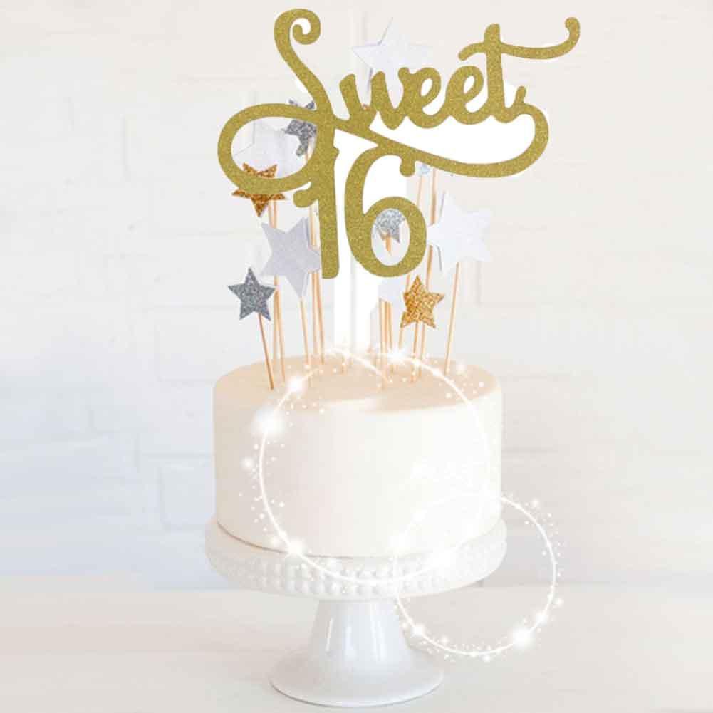 Rhinestone Sixteen 16 Number 16th Birthday Cake 15 11 2cm Topper